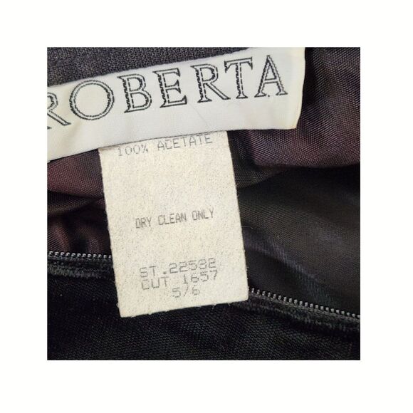 Vtg 80s ROBERTA USA Women’s S 4 Jrs 5/6 Polka Dot Velvet Taffeta Dress - Picture 8 of 10